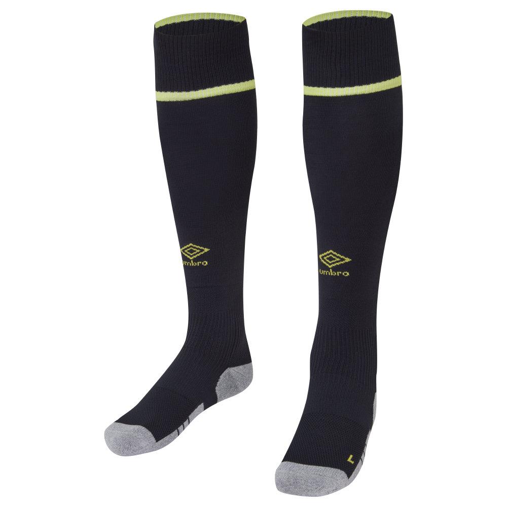 Black-Grey-Yellow - Front - Umbro Childrens-Kids 23-24 Burnley FC Third Socks