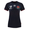 Navy Blue-White-Red - Front - Umbro Womens-Ladies World Cup 23-24 England Rugby Replica Alternative Jersey