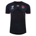 Navy Blue-White-Red - Front - Umbro Unisex Adult World Cup 23-24 England Rugby Replica Alternative Jersey