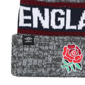Grey - Side - Umbro Unisex Adult 23-24 England Rugby Bobble Beanie
