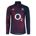 Navy Blazer-Tibetan Red - Front - Umbro Mens 23-24 England Rugby Warm Up Midlayer