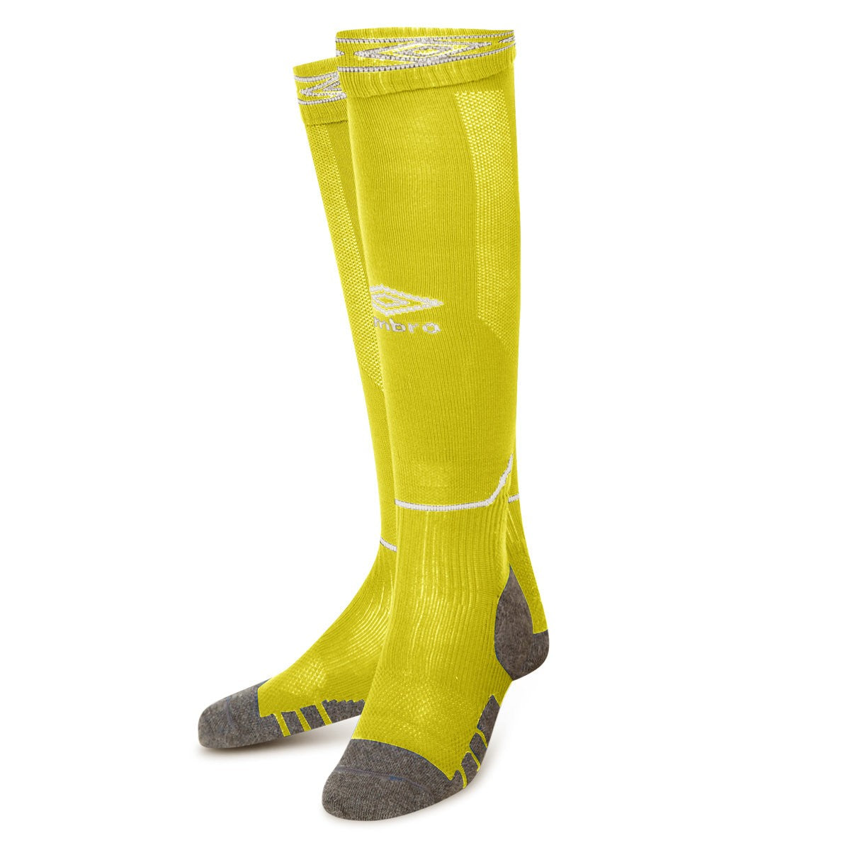 Blazing Yellow-Carbon - Back - Umbro Childrens-Kids Diamond Football Socks