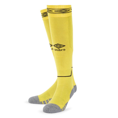 Yellow-Black - Back - Umbro Childrens-Kids Diamond Football Socks