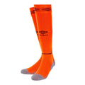 Shocking Orange-Black - Back - Umbro Childrens-Kids Diamond Football Socks