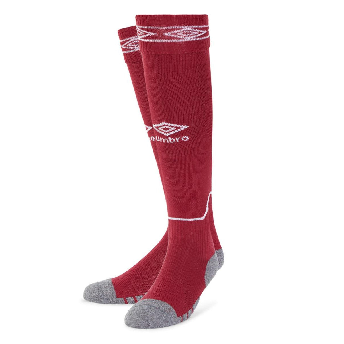 New Claret-White - Back - Umbro Childrens-Kids Diamond Football Socks