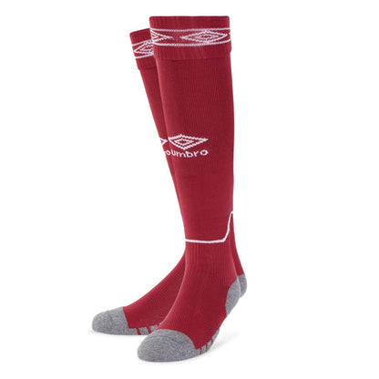 New Claret-White - Back - Umbro Childrens-Kids Diamond Football Socks