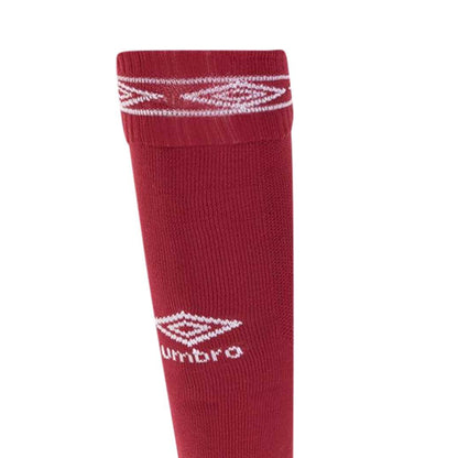 New Claret-White - Lifestyle - Umbro Childrens-Kids Diamond Football Socks