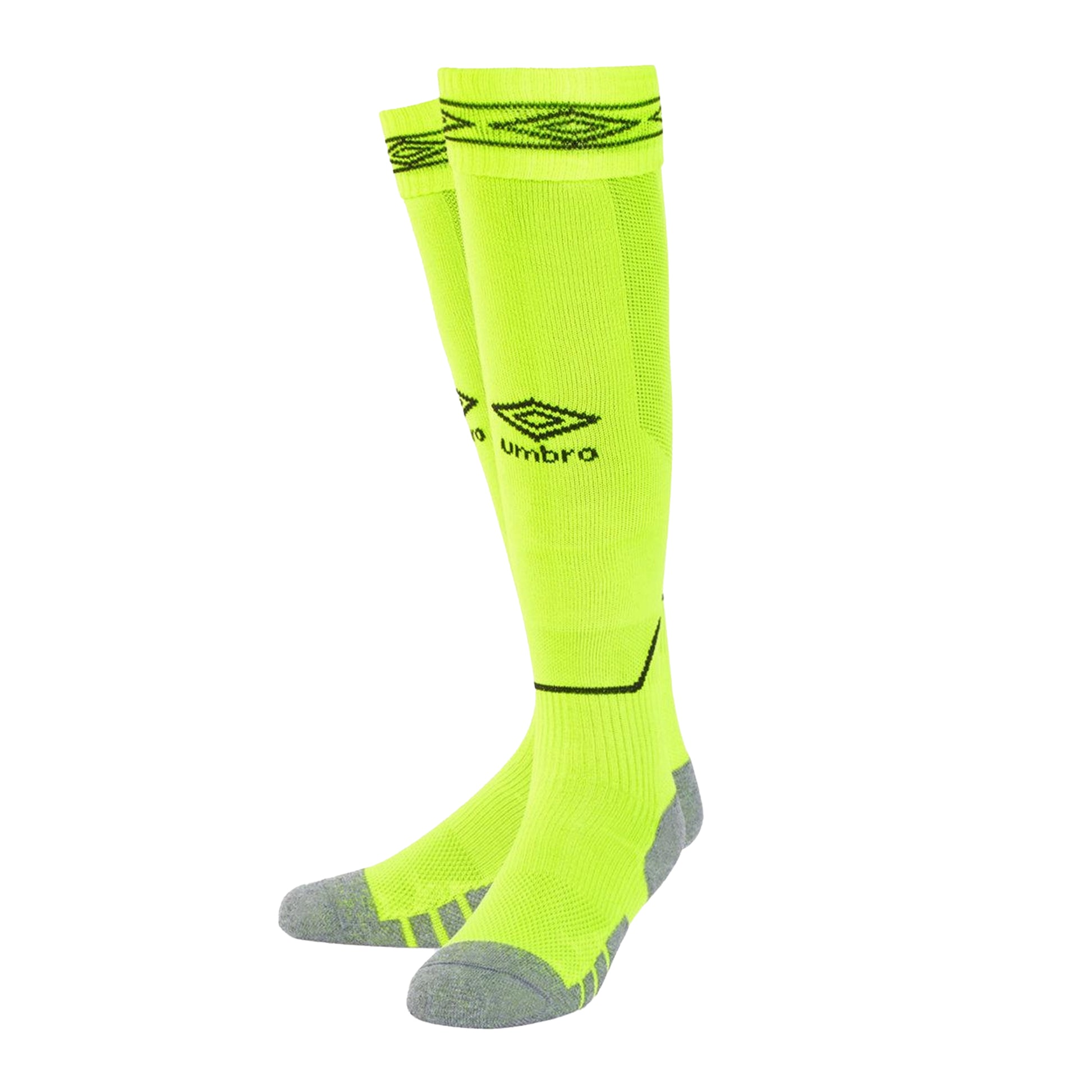 Safety Yellow-Carbon - Back - Umbro Childrens-Kids Diamond Football Socks