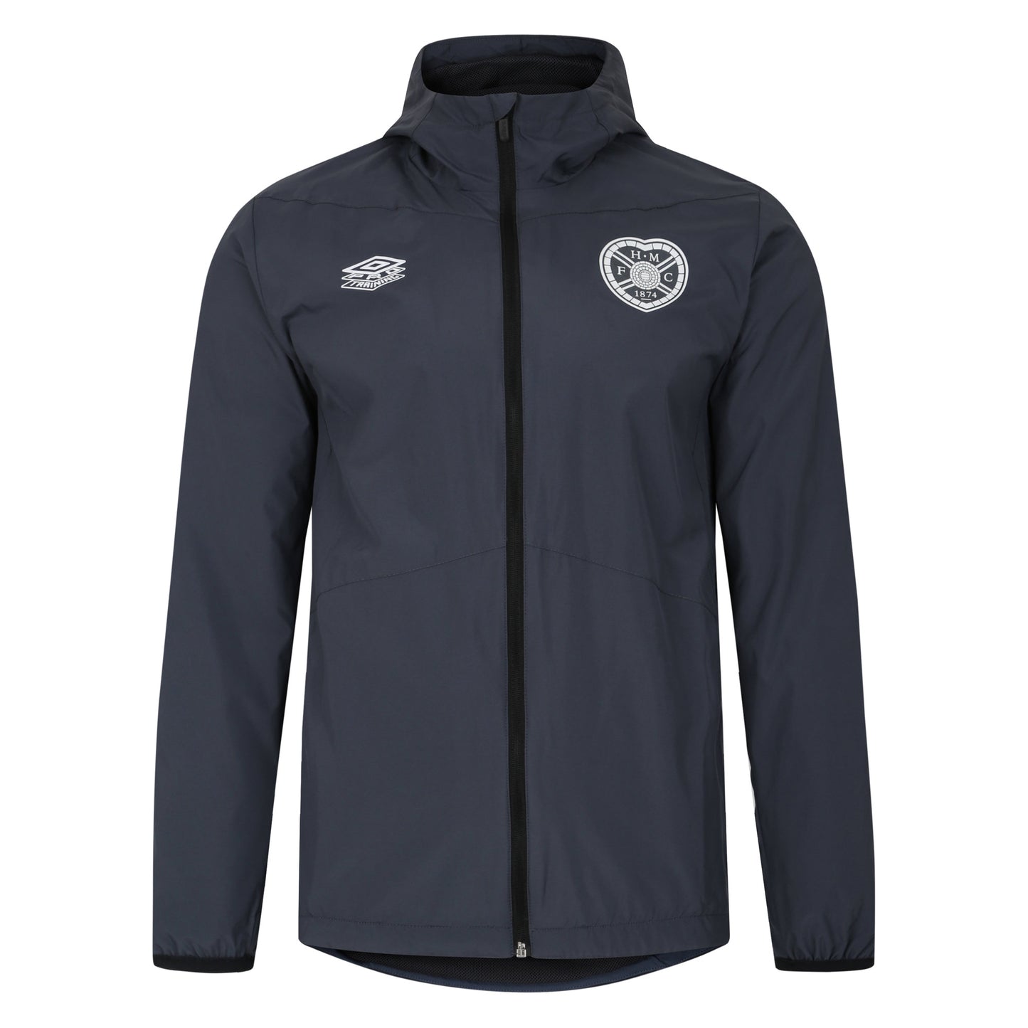 Carbon-Grisaille-Black - Front - Umbro Mens 23-24 Heart Of Midlothian FC Showerproof Jacket