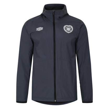 Carbon-Grisaille-Black - Front - Umbro Mens 23-24 Heart Of Midlothian FC Showerproof Jacket