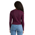 Potent Purple-Mauve - Back - Umbro Womens-Ladies Long-Sleeved Crop Top