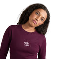 Potent Purple-Mauve - Side - Umbro Womens-Ladies Long-Sleeved Crop Top