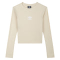 Biscotti-White - Front - Umbro Womens-Ladies Long-Sleeved Crop Top