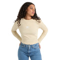Biscotti-White - Lifestyle - Umbro Womens-Ladies Long-Sleeved Crop Top