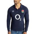 Navy Blue-White-Red - Side - Umbro Unisex Adult 23-24 England Rugby Long-Sleeved Alternative Jersey
