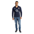 Navy Blue-White-Red - Pack Shot - Umbro Unisex Adult 23-24 England Rugby Long-Sleeved Alternative Jersey