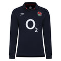 Navy Blue-White-Red - Front - Umbro Unisex Adult 23-24 England Rugby Long-Sleeved Alternative Jersey