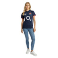 Navy Blue-White-Red - Pack Shot - Umbro Womens-Ladies 23-24 England Rugby Alternative Jersey