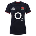 Navy Blue-White-Red - Front - Umbro Womens-Ladies 23-24 England Rugby Alternative Jersey