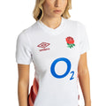 White-Blue-Red - Side - Umbro Womens-Ladies 23-24 England Red Roses Replica Home Jersey