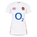 White-Blue-Red - Front - Umbro Womens-Ladies 23-24 England Red Roses Replica Home Jersey