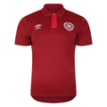 Deep Claret-Teaberry - Front - Umbro Mens 23-24 Heart Of Midlothian FC Polyester Polo Shirt