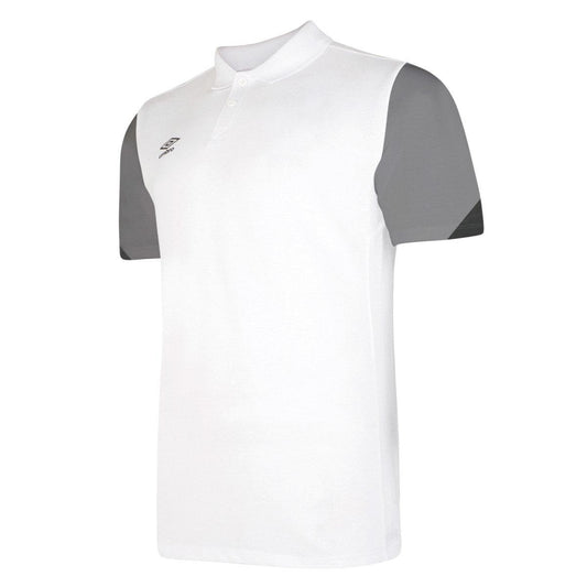 White-Titanium-Black - Front - Umbro Childrens-Kids Total Training Polo Shirt