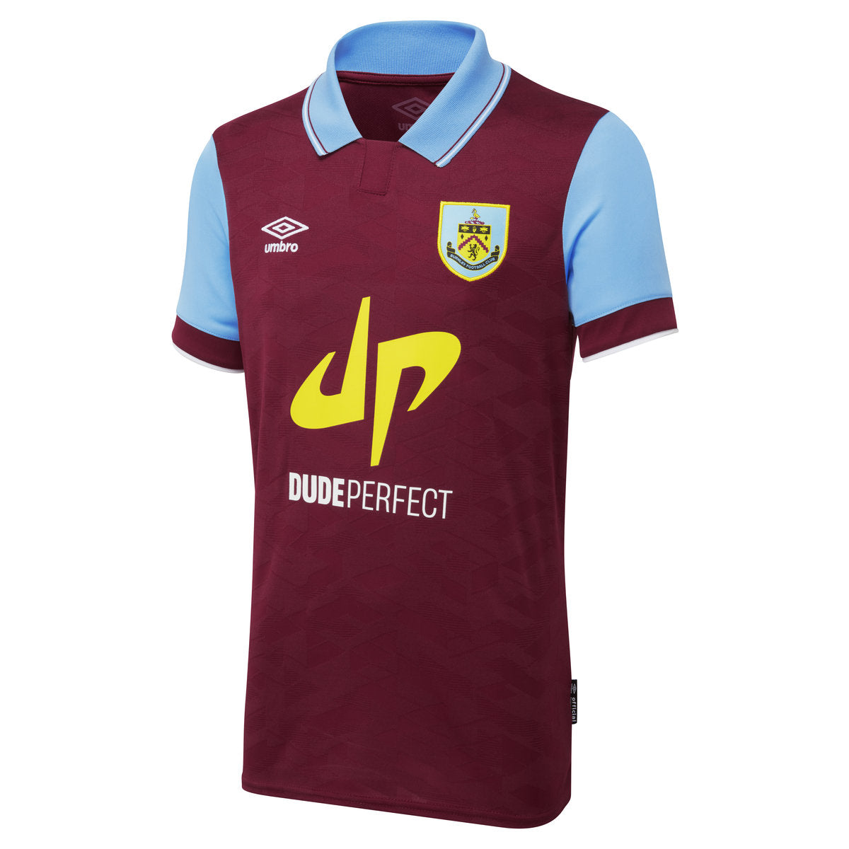 Claret Red-Blue - Back - Umbro Childrens-Kids 23-24 Burnley FC Home Jersey