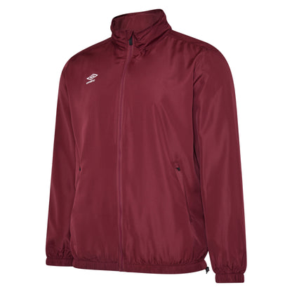 New Claret - Front - Umbro Childrens-Kids Club Essential Light Waterproof Jacket