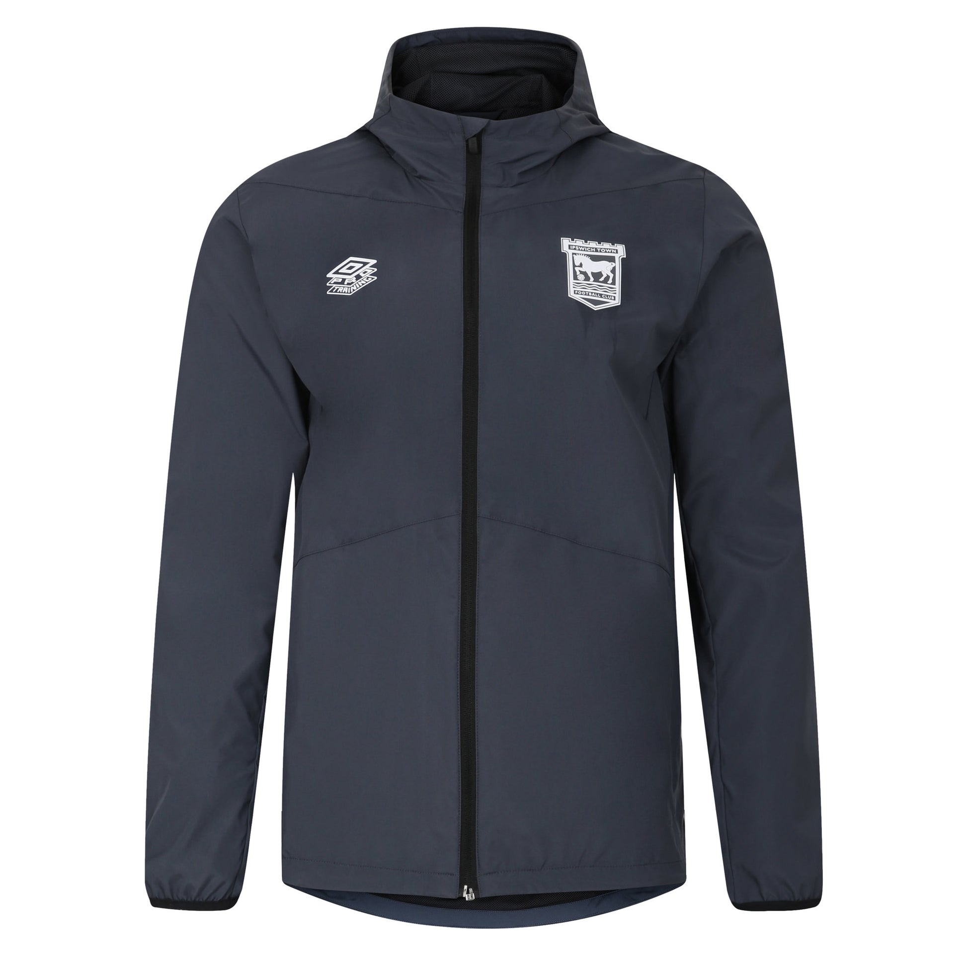 Carbon-Grisaille-Black - Front - Umbro Mens 23-24 Ipswich Town FC Waterproof Jacket