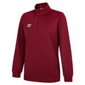 New Claret - Front - Umbro Womens-Ladies Club Essential Half Zip Sweatshirt