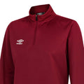 New Claret - Side - Umbro Womens-Ladies Club Essential Half Zip Sweatshirt