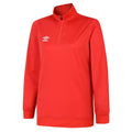 Vermillion - Front - Umbro Womens-Ladies Club Essential Half Zip Sweatshirt