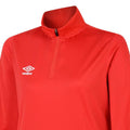 Vermillion - Side - Umbro Womens-Ladies Club Essential Half Zip Sweatshirt