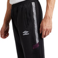 Black-Potent Purple - Side - Umbro Mens Sports Style Club Tricot Jogging Bottoms