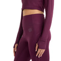 Potent Purple-Mauve Shadow - Side - Umbro Womens-Ladies Pro Long-Sleeved Training Crop Top