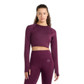 Potent Purple-Mauve Shadow - Lifestyle - Umbro Womens-Ladies Pro Long-Sleeved Training Crop Top
