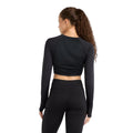 Black - Back - Umbro Womens-Ladies Pro Long-Sleeved Training Crop Top