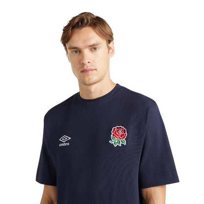 Navy Blazer - Side - Umbro Mens Dynasty England Rugby Piqué T-Shirt