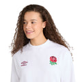 White - Side - Umbro Womens-Ladies Dynasty England Rugby Sweatshirt