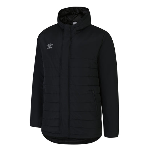 Black - Front - Umbro Childrens-Kids Water Resistant Padded Jacket