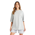 Grey Marl-White - Side - Umbro Womens-Ladies Core Oversized T-Shirt