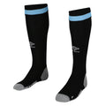 Black-Grey-Blue - Front - Umbro Childrens-Kids 23-24 Forest Green Rovers FC Third Socks