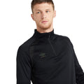 Black-Carbon - Pack Shot - Umbro Mens Pro Half Zip Training Jersey