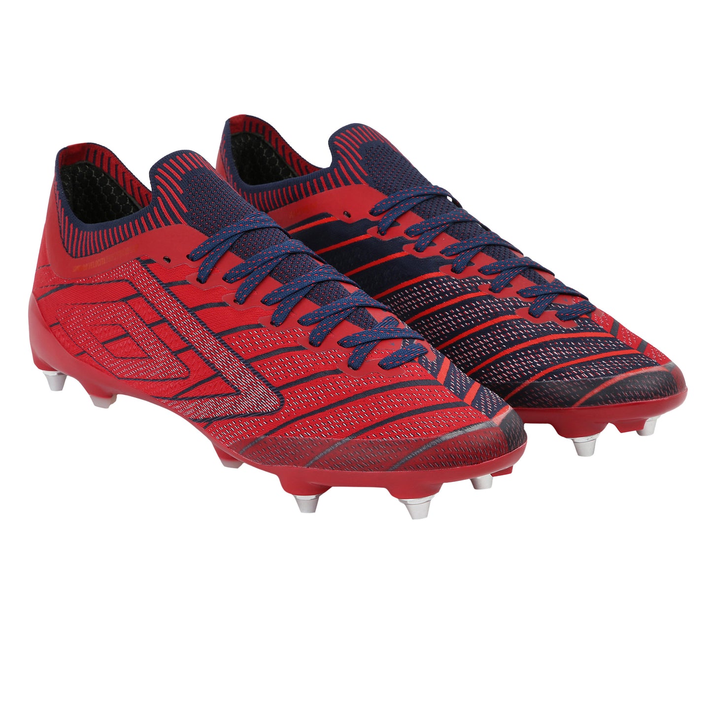 Rococo Red-White-Estate Blue - Front - Umbro Mens Velocita Elixir Pro Football Boots