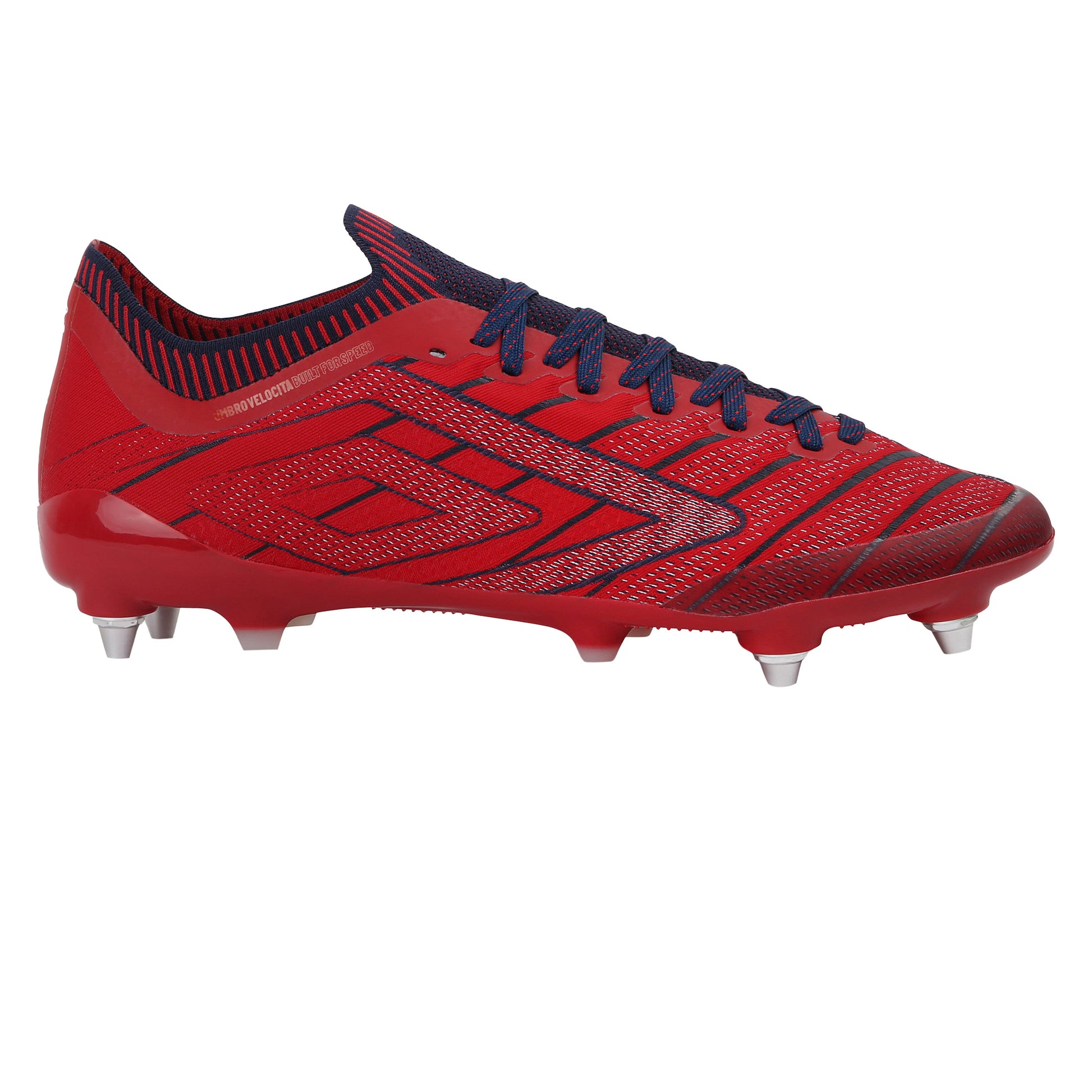 Rococo Red-White-Estate Blue - Back - Umbro Mens Velocita Elixir Pro Football Boots