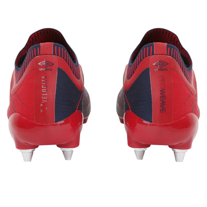 Rococo Red-White-Estate Blue - Side - Umbro Mens Velocita Elixir Pro Football Boots