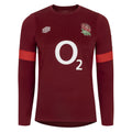 Red-Flame Scarlet - Front - Umbro Mens 23-24 England Rugby Long-Sleeved Training Contact Jersey