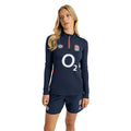 Navy Blazer-Dress Blue-Flame Scarlet - Side - Umbro Womens-Ladies 23-24 England Rugby Midlayer