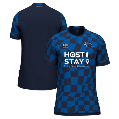 Navy-Blue-White - Lifestyle - Umbro Childrens-Kids 23-24 Derby County FC Away Jersey